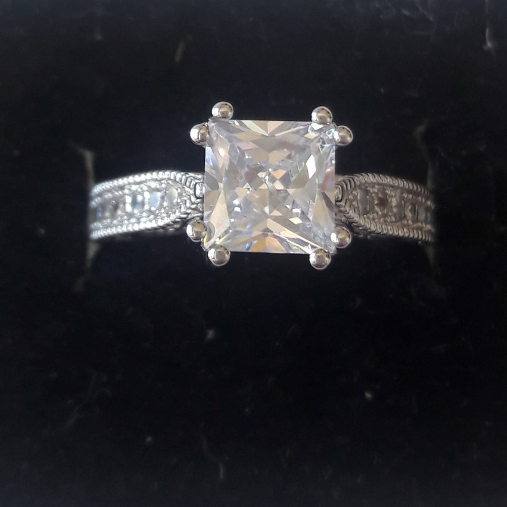 925 sterling silver white sapphire ring